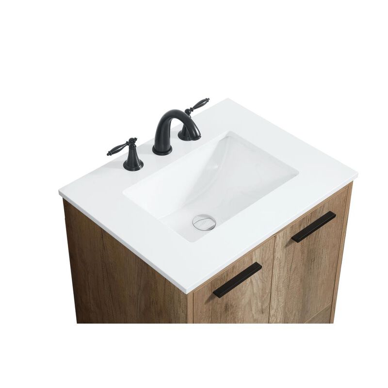 Elegant Kitchen and Bath 24 inch Single bathroom vanity in natural oak