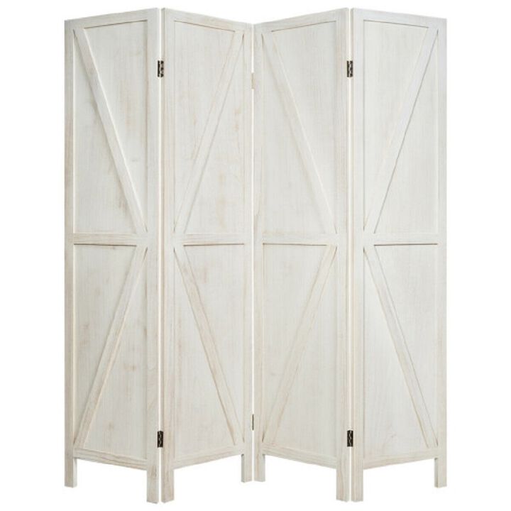 4 Panels Folding Wooden Room Divider