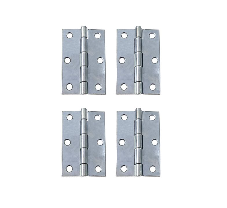 QCAA Thicker Narrow Butt Utility Hinge, Swaged with Removable Loose Pin for Cabinet Door or Box Hinge, 3x2x1.6mm, Zinc Plate