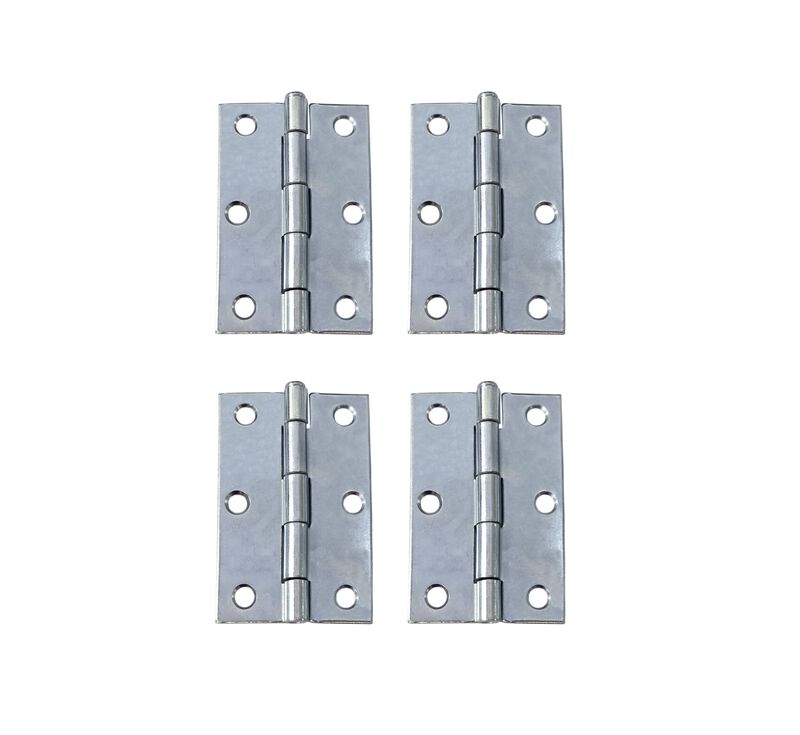 QCAA Thicker Narrow Butt Utility Hinge, Swaged with Removable Loose Pin for Cabinet Door or Box Hinge, 3x2x1.6mm, Zinc Plate