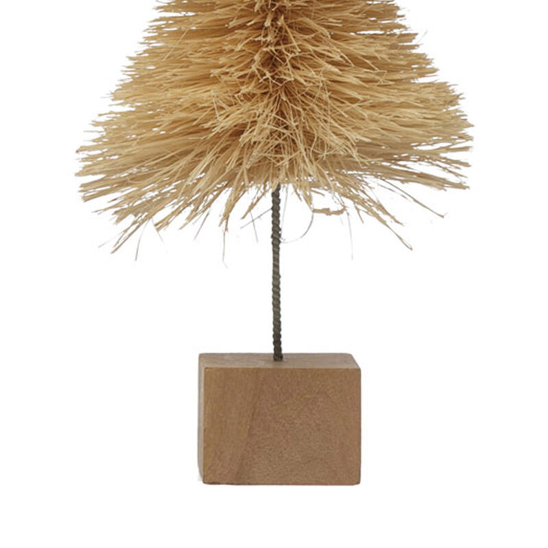 Sisal Bottle Brush Tree with Wood Base, Cream image number 2