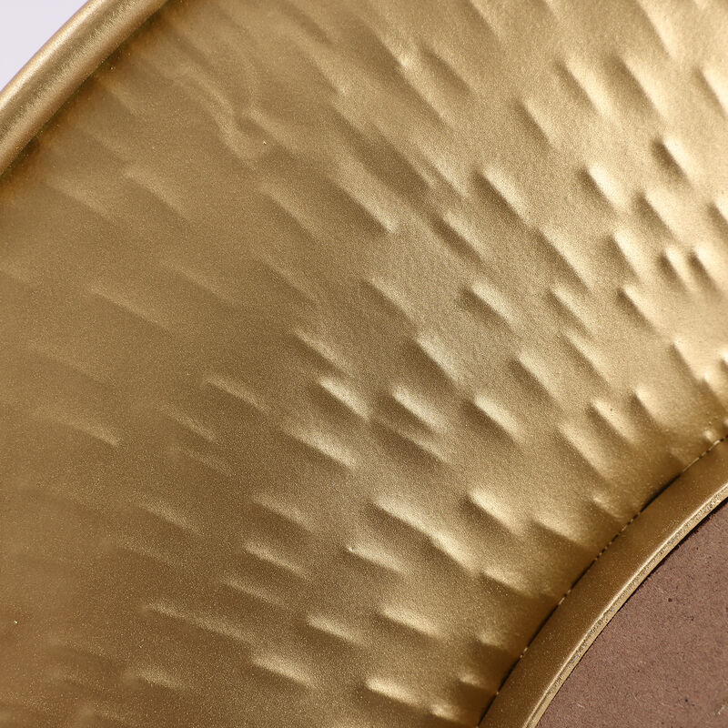 Hammered Round Wall Mirror 3PC Set, Gold image number 7
