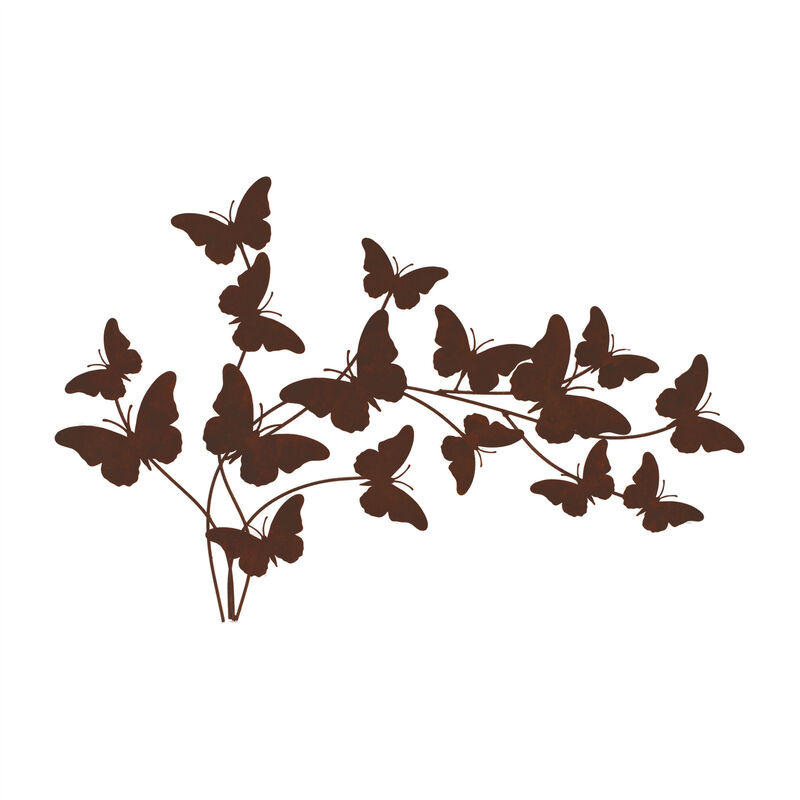 HomeRoots 18" X 29" Brown Metal Butterflies Hanging Dimensional Sculpture image number 2