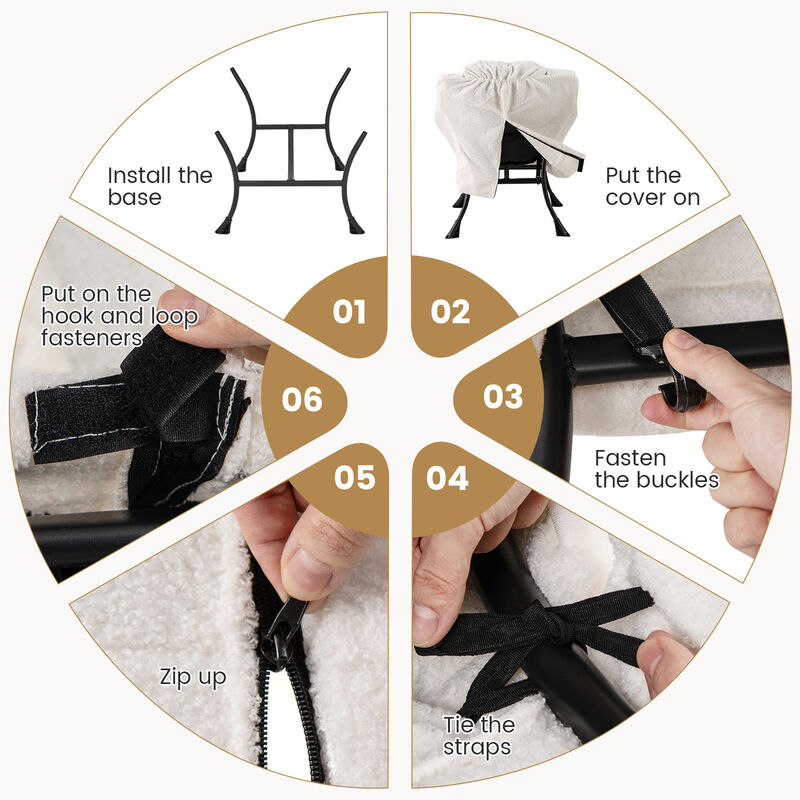 Modern Accent Chair with Folding Footrest and Removable Head Pillow