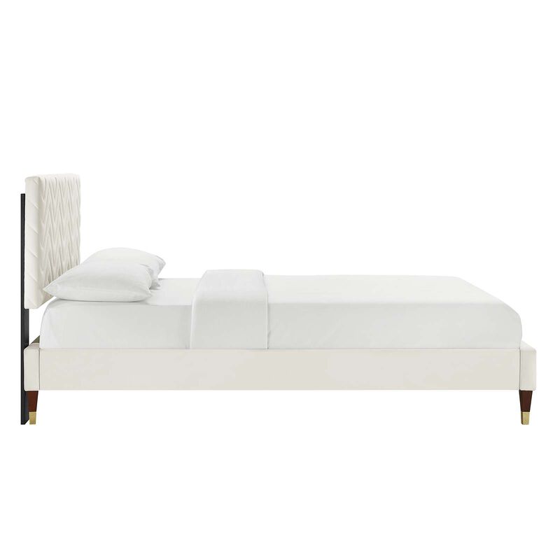 Modway - Leah Chevron Tufted Performance Velvet Full Platform Bed image number 2