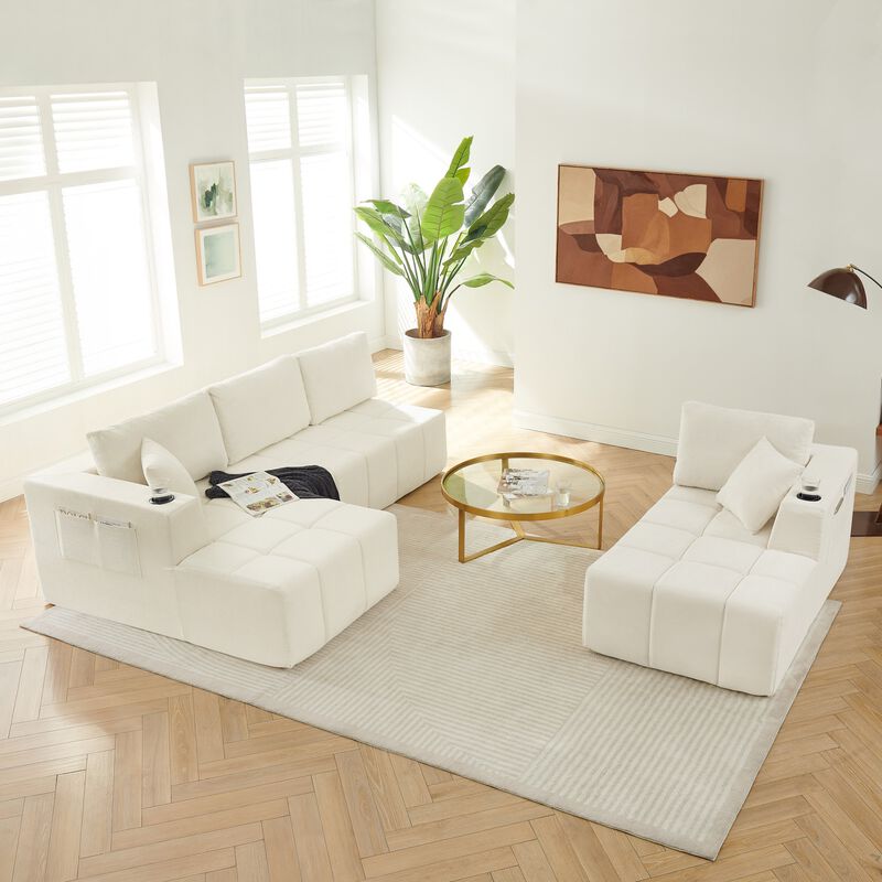 Gralte U-Shaped Chenille Sectional Sofa image number 3