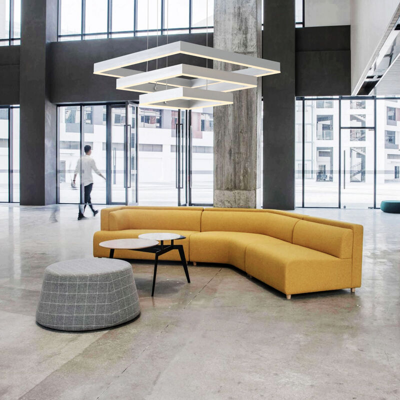 Modern Integrated LED Chandelier Square Large Light for Living Dinning Room image number 2