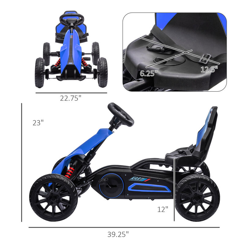BreeBe Kids Pedal Go Kart W/ Adjustable Seat, Swing Axle image number 2