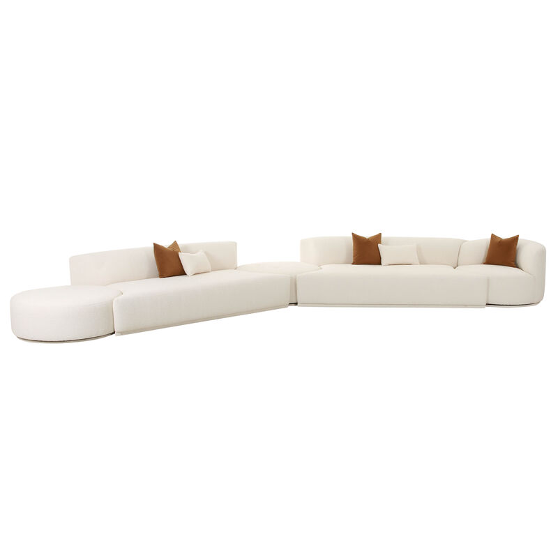 Fickle Cream Boucle 5-Piece Modular Chaise Sectional image number 2
