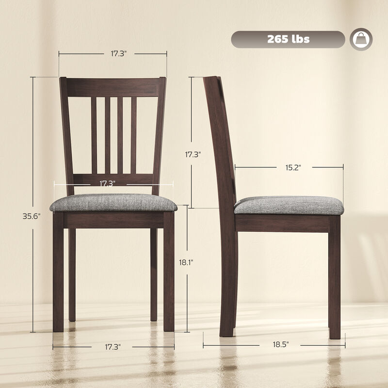 Hivvago Kitchen Chairs Set of 2 with Rubberwood Legs image number 2