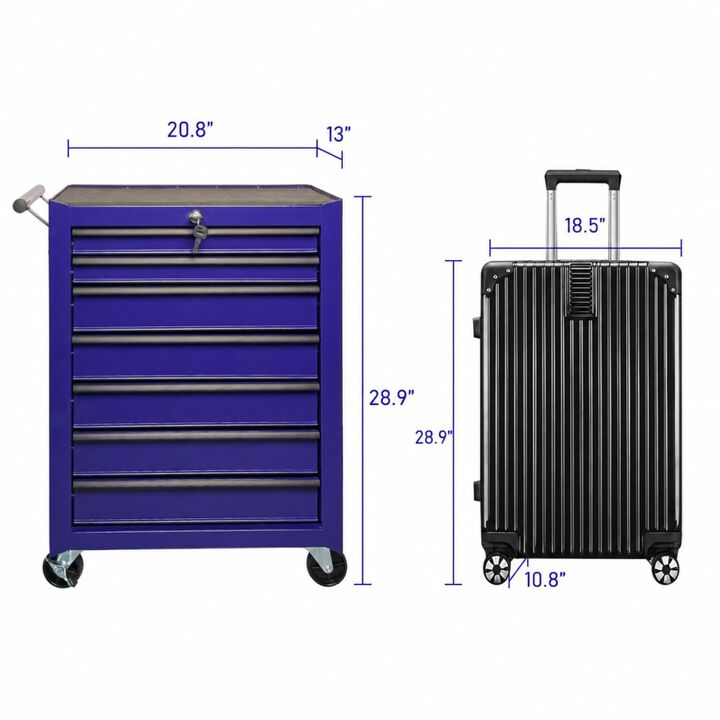 ELEMENT ACE 7-Drawer Rolling Metal Tool Chest with Ball Bearing Slides, Casters, Steel Frame for Garage Workshop Job Site Storage