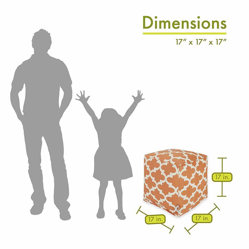 Majestic Home Goods Cube Pouf Trellis Peach