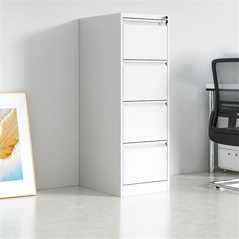 4 Drawer File Cabinet, Vertical Metal Filing Cabinets with Lock Storage Cabinet, Lockable Steel Drawers for Hanging Letter/Legal/F4/A4 Files, Home Office Use image number 4