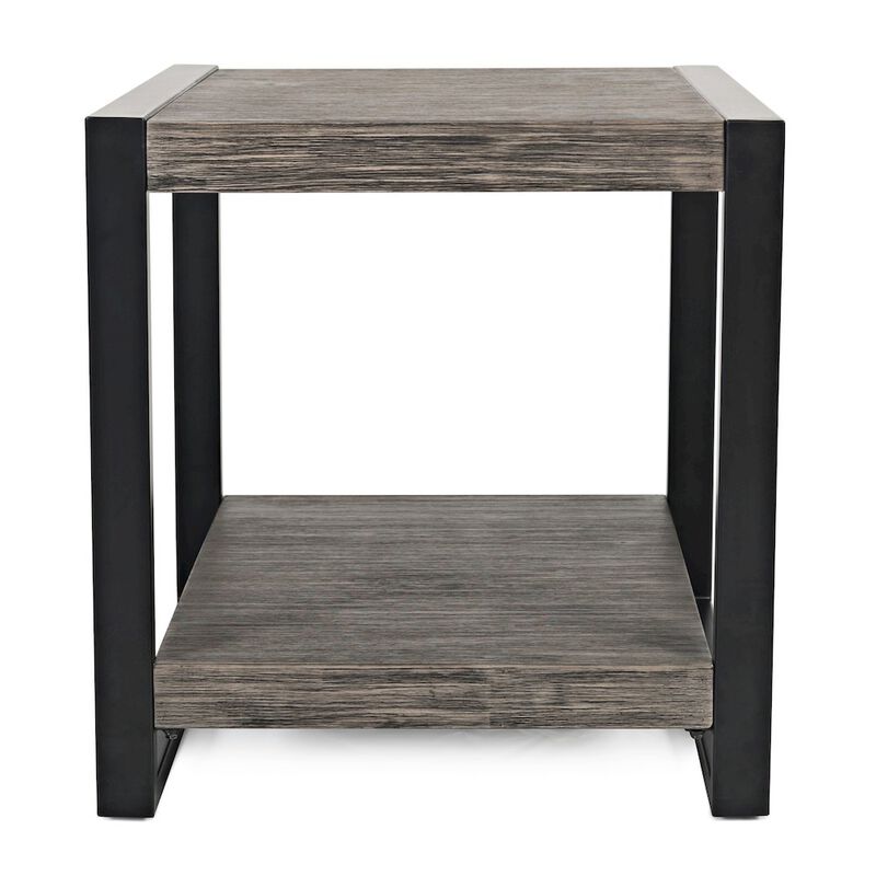 Jofran Pinnacle Modern Loft Iron and Wood Grey End Table