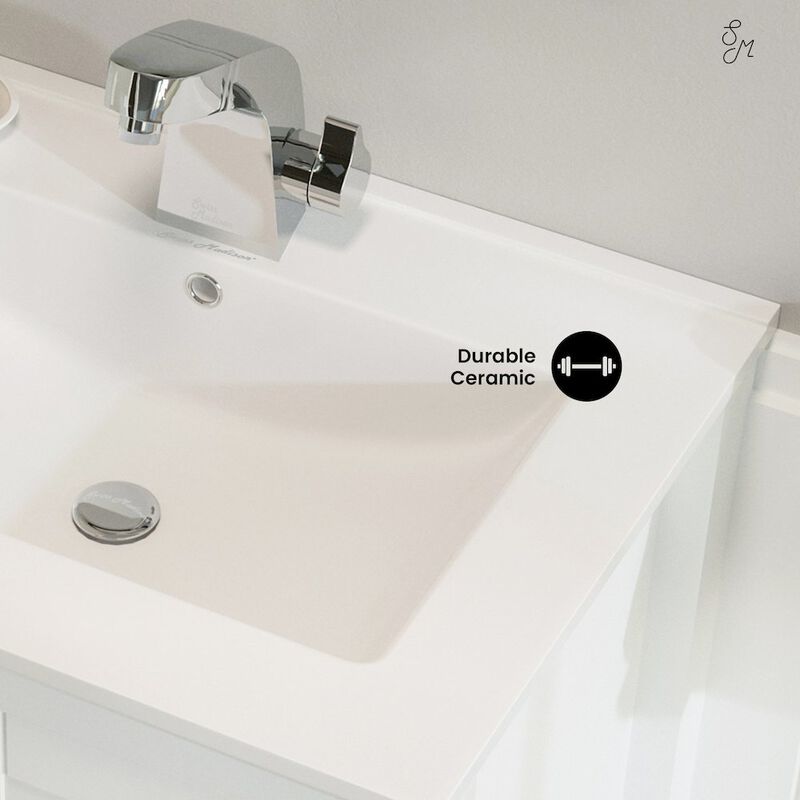 24" Ceramic Vanity Top with Single Faucet Hole image number 5