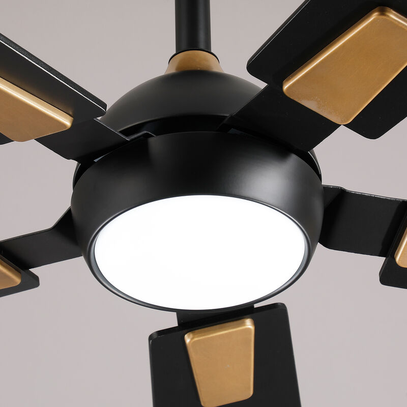 52" Modern Matte Black Dimmable Reversible Smart Ceiling Fan with Light, APP Control and Remote image number 9