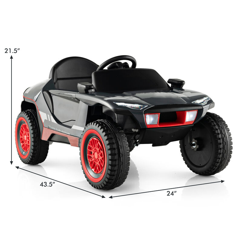Electric Ride On Car for Kids with Remote Control Racing Design-Grey image number 2
