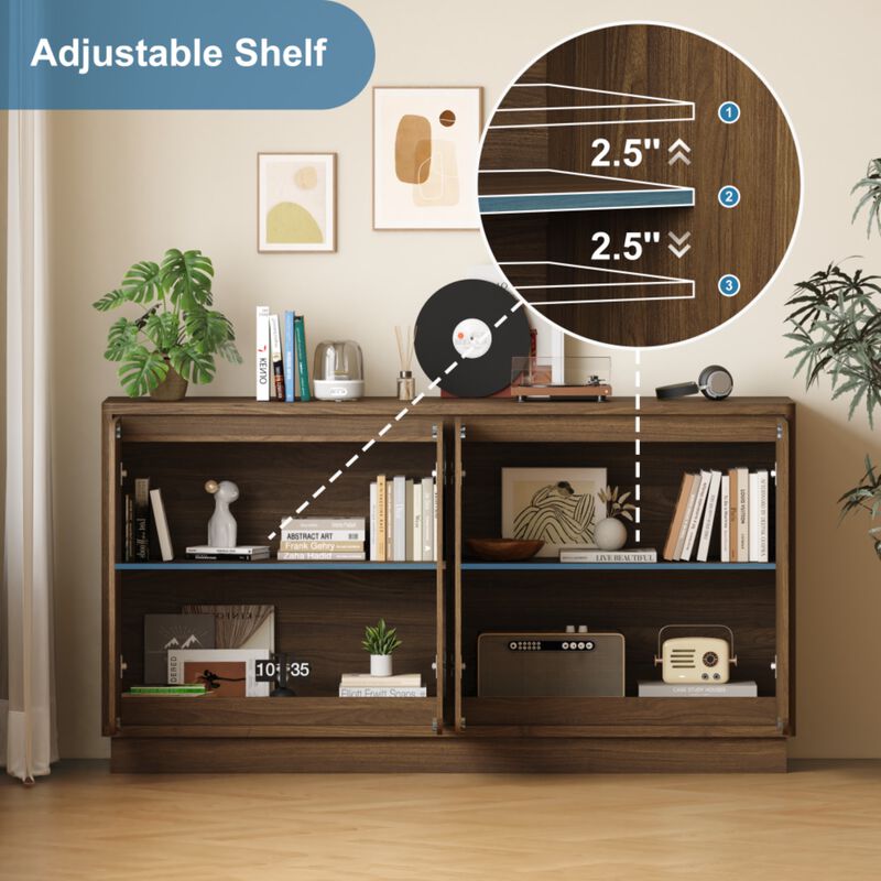Boxpex 4-Door Sideboard Buffet Cabinet image number 4