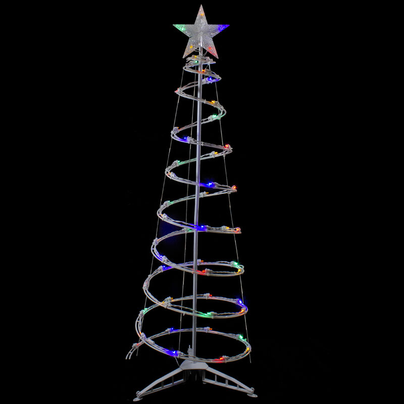 4ft LED Lighted Spiral Cone Tree Outdoor Christmas Decoration  Multi Lights