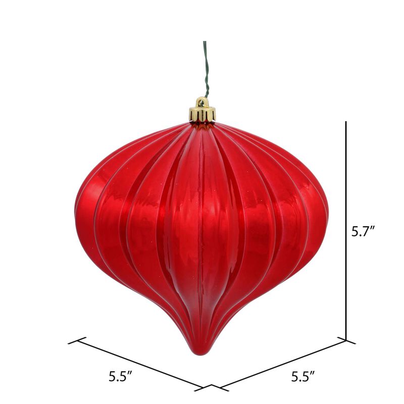 Vickerman 5.7" Red Shiny Onion Christmas Ornament, UV Treated, Set of 3 image number 4