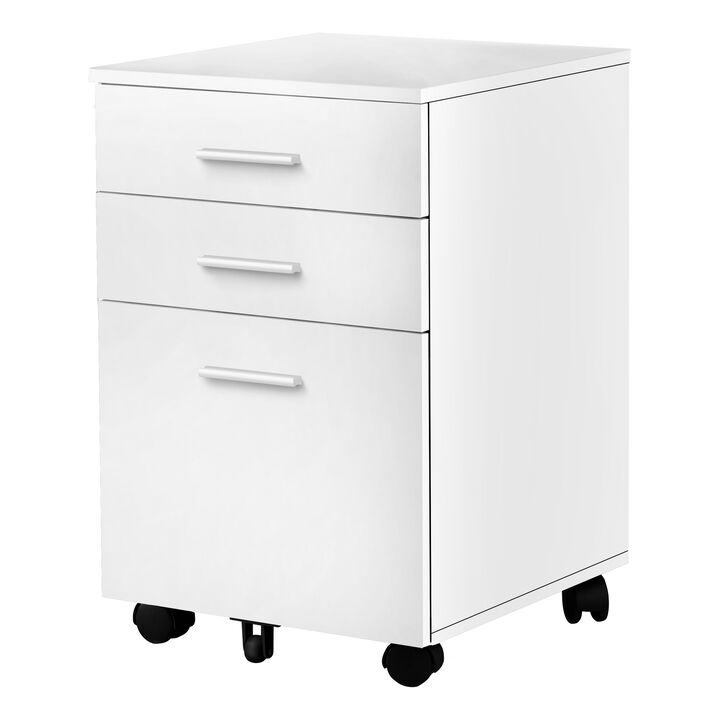Monarch Specialties I 7780 File Cabinet, Rolling Mobile, Storage Drawers, Printer Stand, Office, Work, Laminate, White, Contemporary, Modern