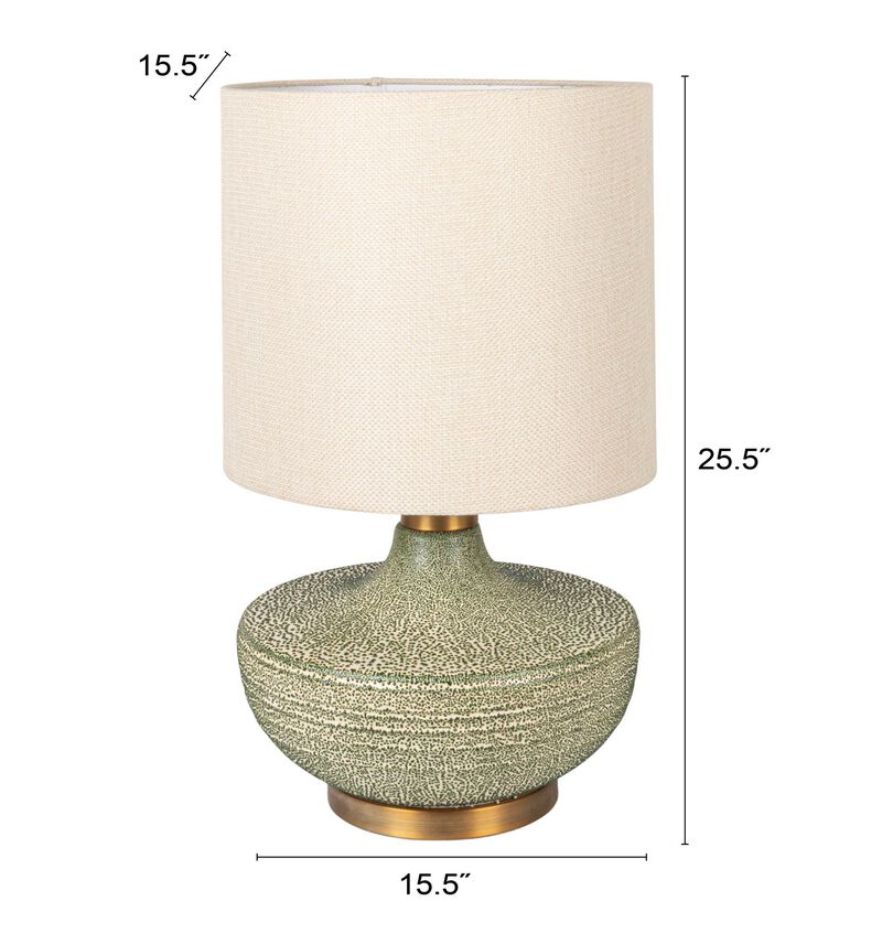 Textured Stoneware Table Lamp with Gold Base image number 2
