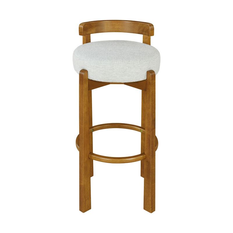 Christopher Knight Home Carita Indoor Rubberwood Low Back Upholstered Barstools (Set of 2) image number 6