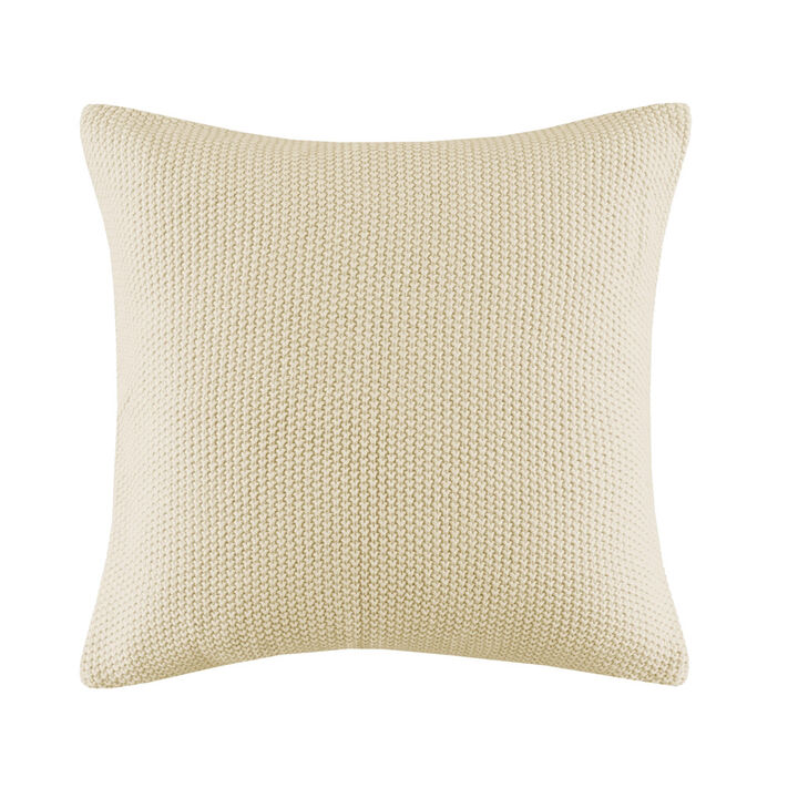 Gracie Mills Lessie Solid Knit Square Pillow Cover