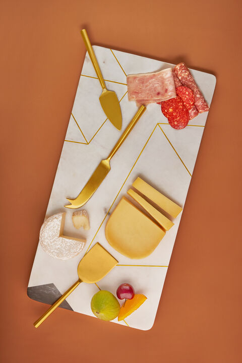 Moonlight Marble Serving Board With Knives