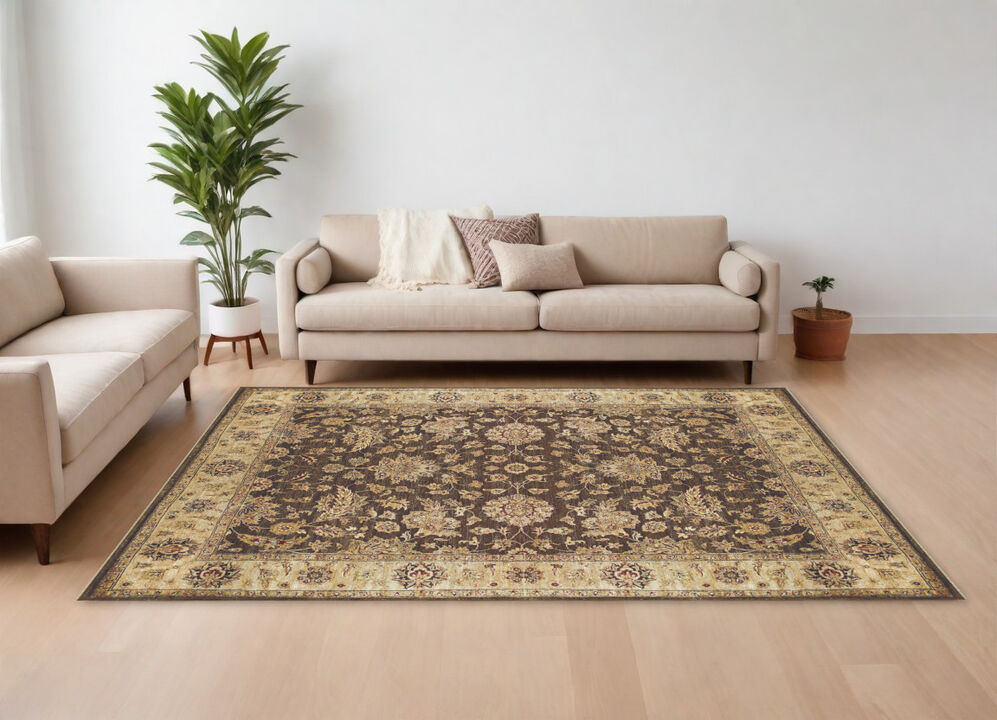 HomeRoots Wool Oriental Hand Knotted Area Rug