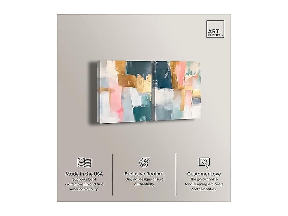 Golden Tranquility Canvas Boho Wall Decor Set 2 Gallery Wrapped 20 X 24 Inch