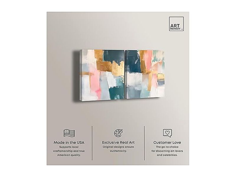 Golden Tranquility Canvas Boho Wall Decor Set 2 Gallery Wrapped 20 X 24 Inch image number 1