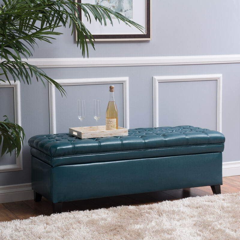 Merax PU Leather Storage Ottoman Bench