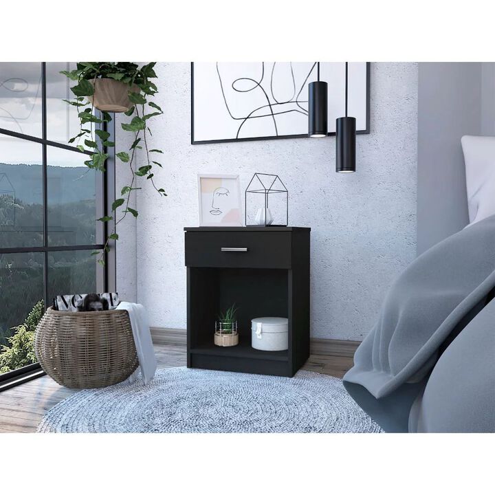 Homezia Modern and Eco Black Bed and Bath Nightstand