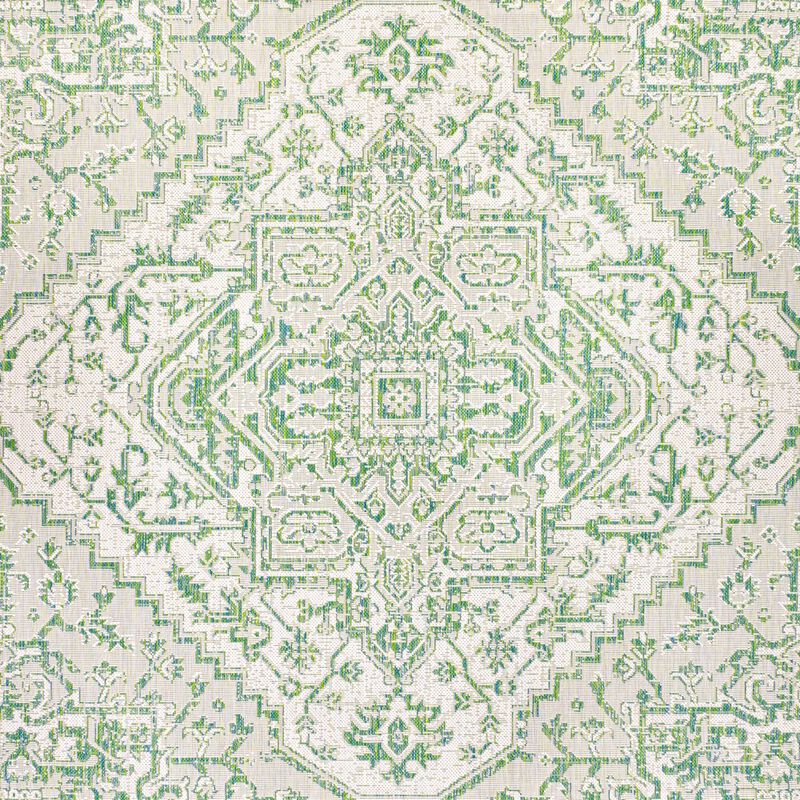 Estrella Bohemian Medallion Textured Weave Square Indoor/Outdoor Area Rug