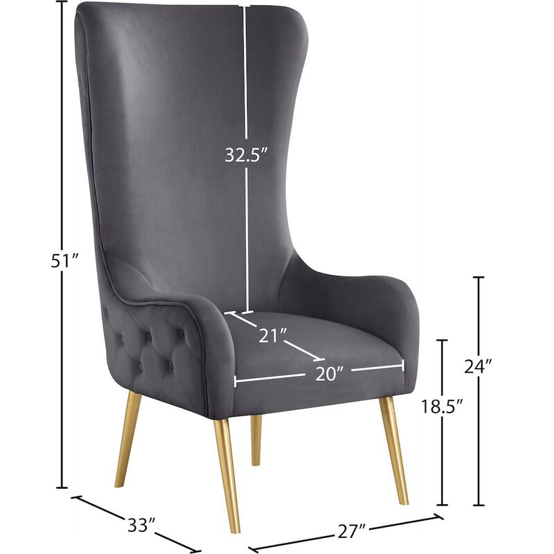 Meridian Furniture Alexander Velvet Accent Chair