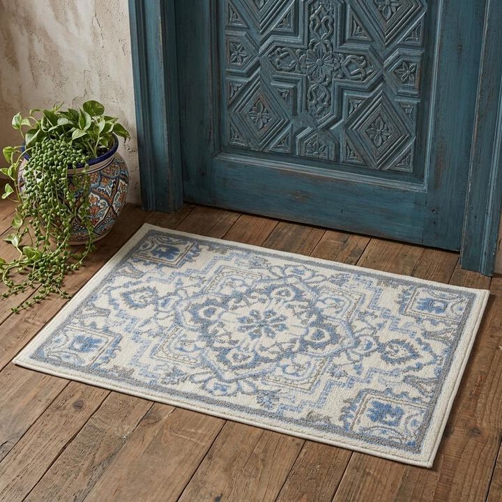 HomeRoots Floral Non Skid Area Rug