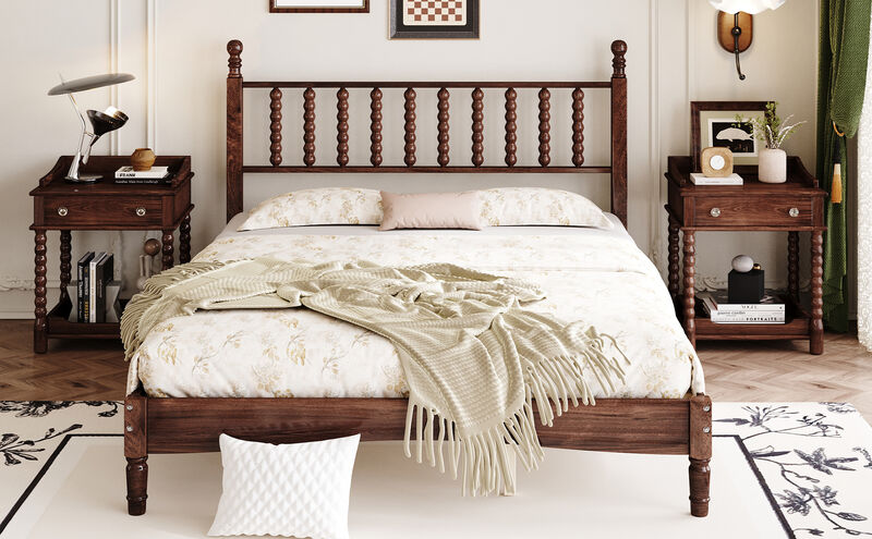 Jormir Queen Size Wood Platform Bed image number 2