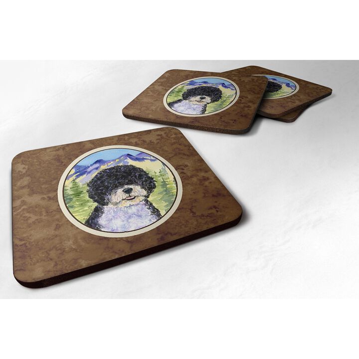 Caroline's Treasures SS8303FC Portuguese Water Dog Foam Coasters (Set of 4), 3.5 H x 3.5 W, Multicolor