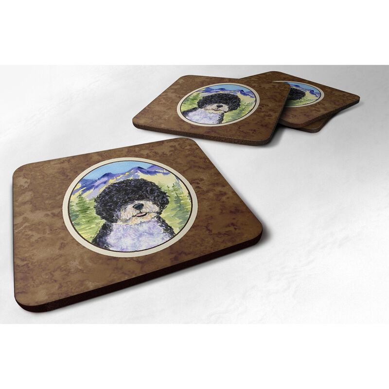 Caroline's Treasures SS8303FC Portuguese Water Dog Foam Coasters (Set of 4), 3.5 H x 3.5 W, Multicolor image number 0