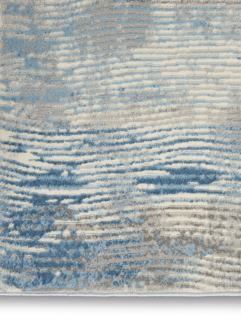 Solace SLA01 Ivory/Gray/Blue 2'3" x 7'3" Rug image number 3