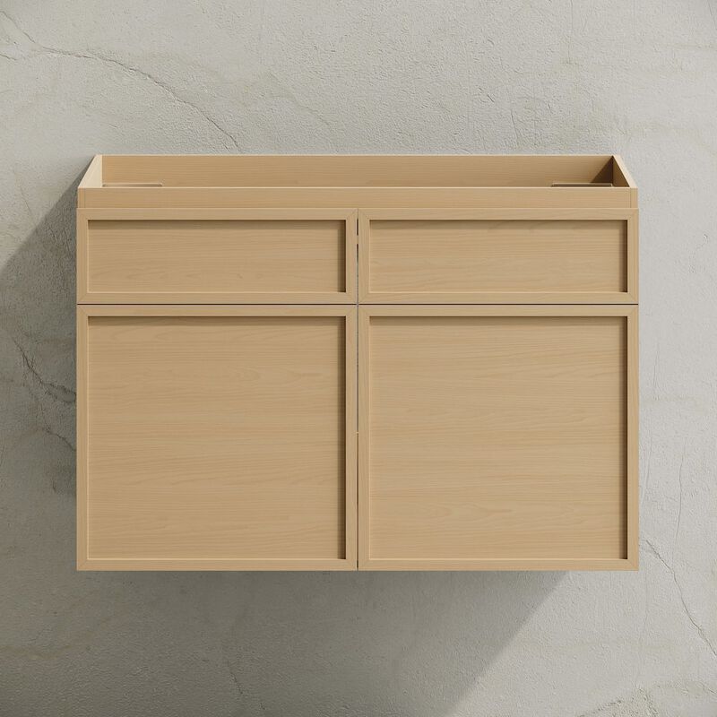 St. Tropez 30" Wall-Mounted Bathroom Vanity Cabinet without Top in Natural Oak image number 5