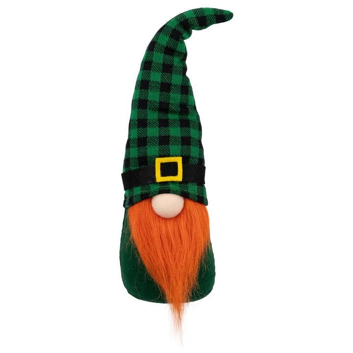 Plaid St. Patrick's Day Leprechaun Gnome - 13" - Green