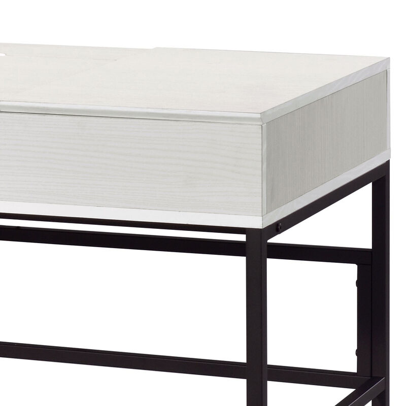 GOODSILO Modern Writing Desk with USB Charging and Storage Drawer for Home Office Workspace Organization image number 9