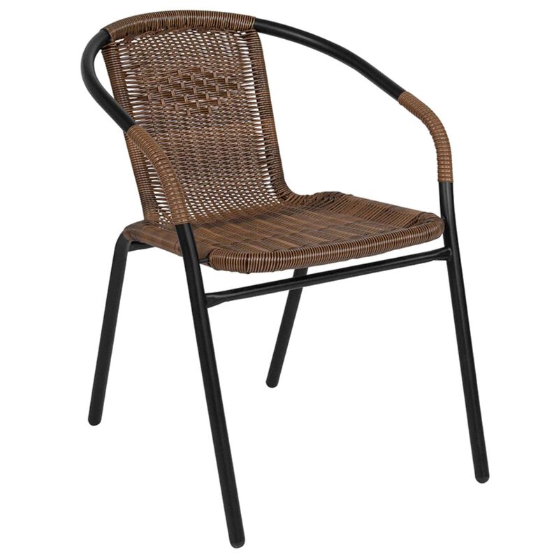 28RD Black Table Set w/Rattan image number 3