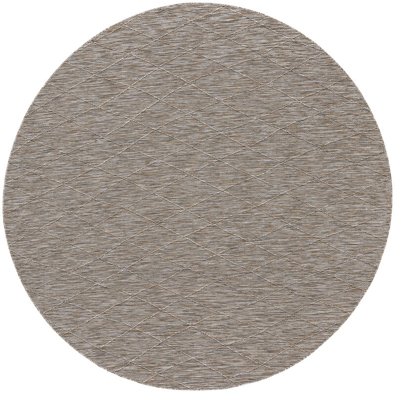 Washable Solutions WSL01 Gray/Mocha 8' x Round Rug
