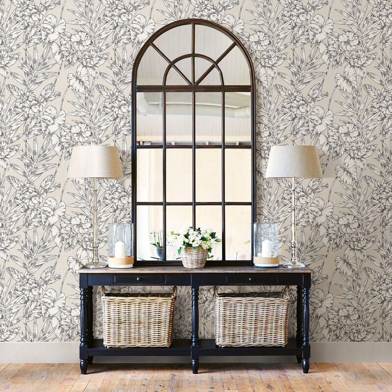 Fiji Beige Floral Wallpaper image number 1