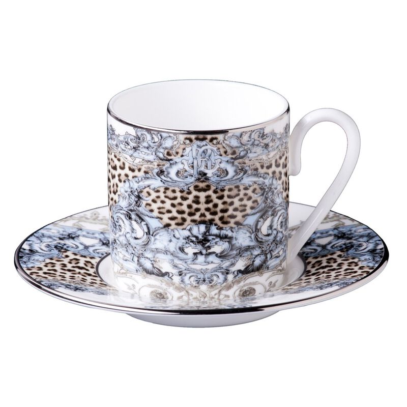 Coffee Cup & Saucer PALAZZO PITTI Set of 2 in Luxury Box  diam. 2.3", H 2.5", Cap. 4 oz, Saucer diam. 4.75" image number 0