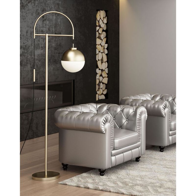 Waterloo Floor Lamp White & Bronze image number 1