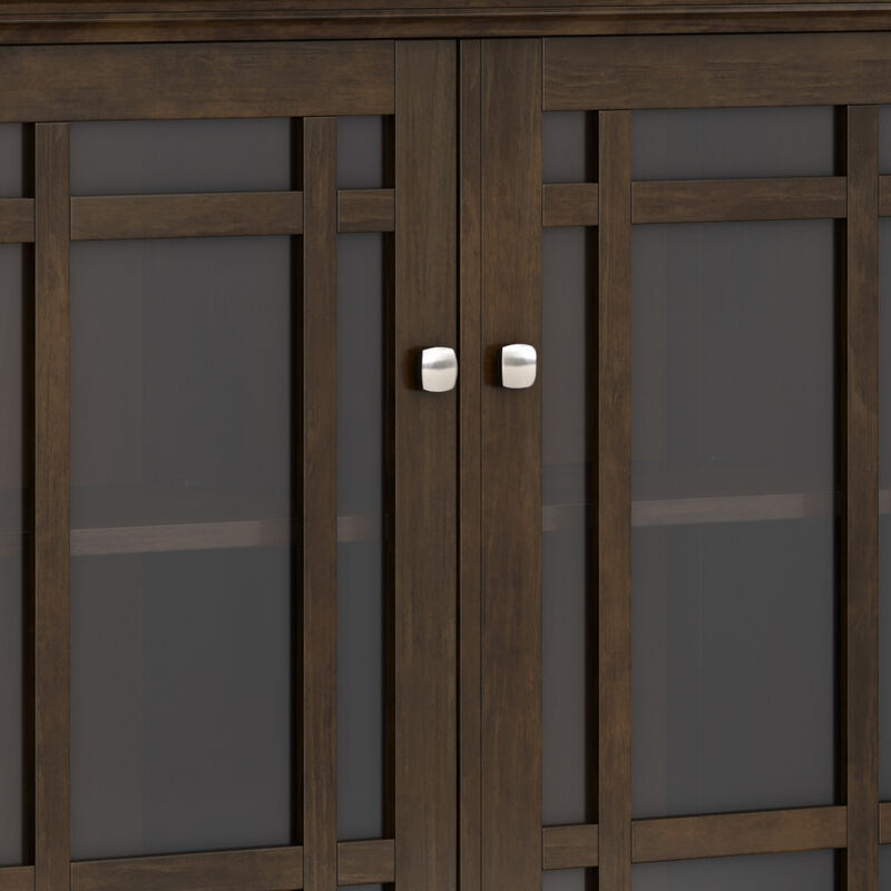 Bedford SOLID WOOD 62 inch Wide Transitional Wide Storage Cabinet in Dark Tobacco Brown